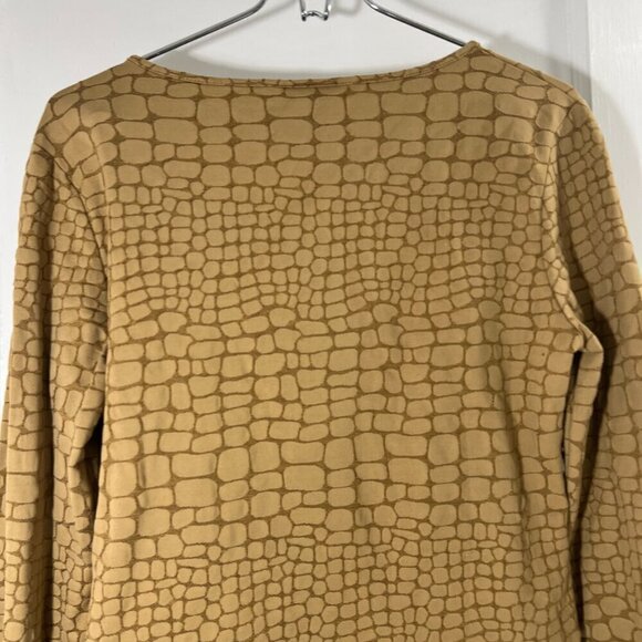 Talbot's Women;s Animal Print Tan Beige Shirt Size Small - Picture 7 of 7